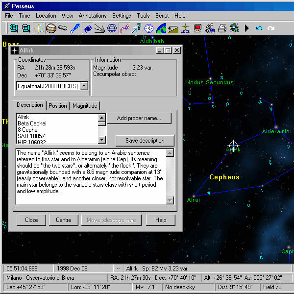 10M5010 | Perseus III logiciel astronomique